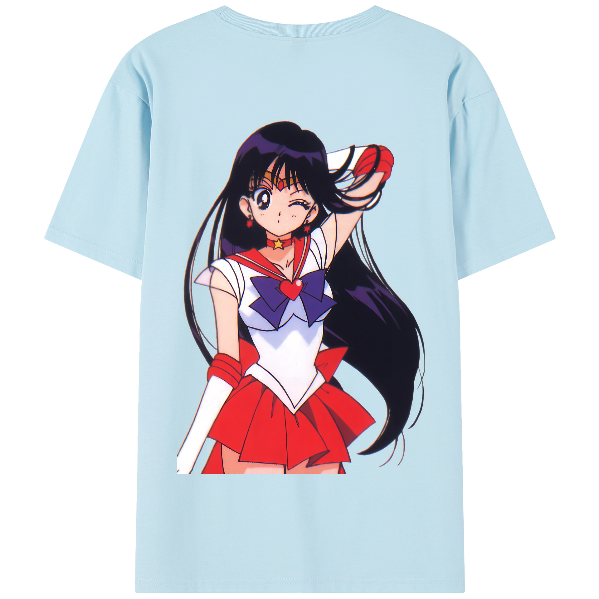（画像用） 美少女戦士セーラームーン 火野レイ ひの レイ Sailor Moon Hino Rei （セーラーマーズ,Sailor Mars） 綿100％半袖Tシャツ（背面プリント）